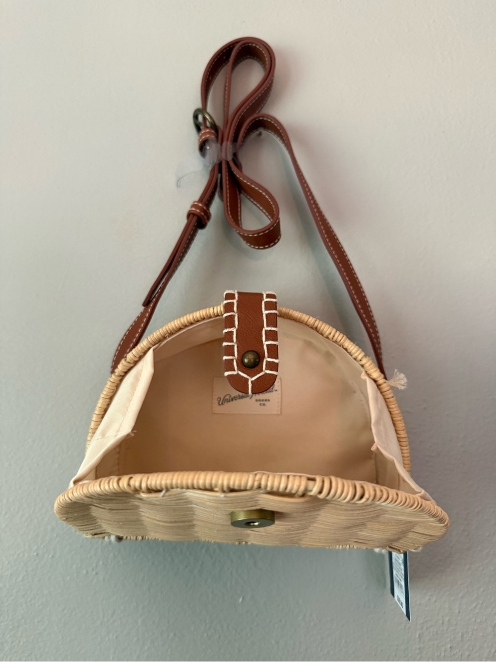 Universal Thread Woven Half-Moon Crossbody in Natural and Brown - Picture 4 of 4